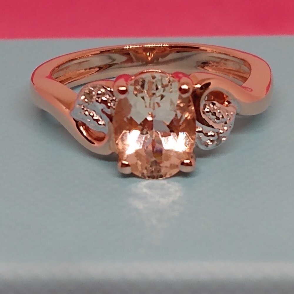 Genuine morganite ring, size 6